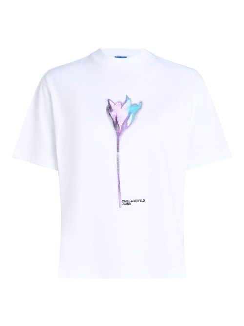Karl Lagerfeld Jeans flower-print T-shirt - White