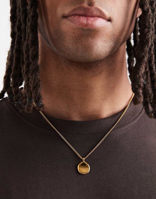 Waterproof stainless steel molten pendant in silver tone