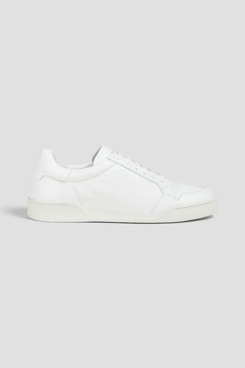 Embossed leather sneakers