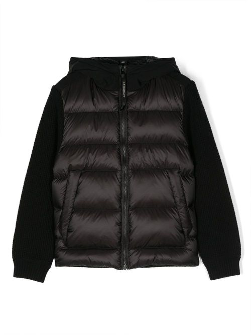 Panelled tonal padded jacket - Black