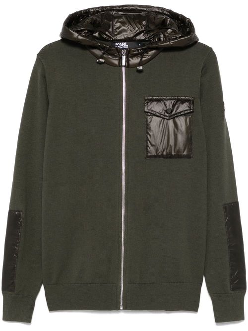 Knitted hoodie - Green