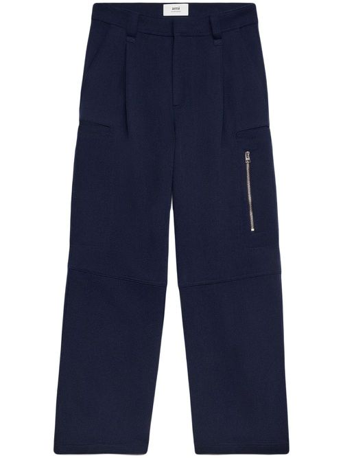 Tailored-cut wide-leg trousers - Blue
