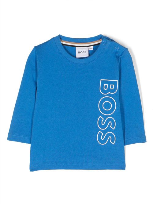 Logo-print long-sleeve top - Blue