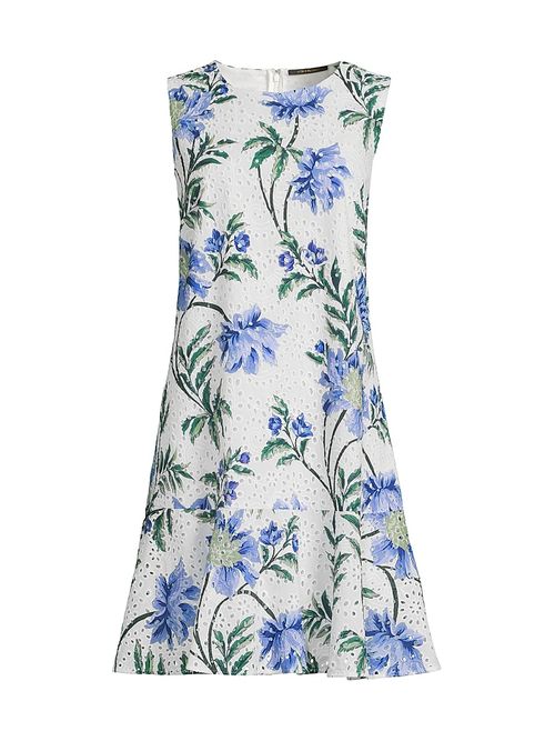 Women's Charlotte Eyelet Minidress - Ivory Multi