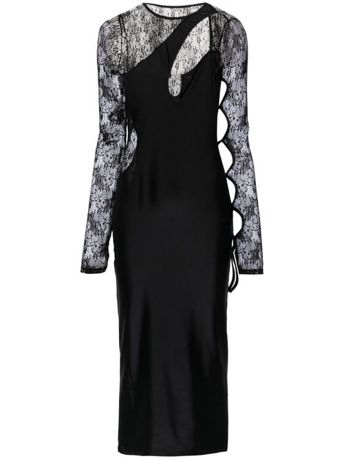 Lace-panelling maxi dress - Black