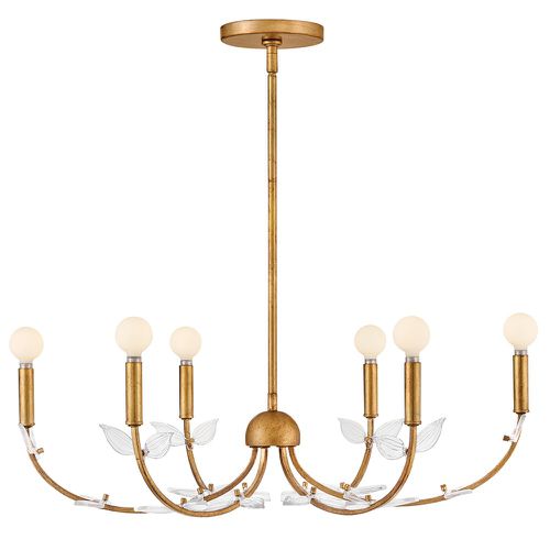 Distressed Brass LED Chandelier from the Aliso Collection