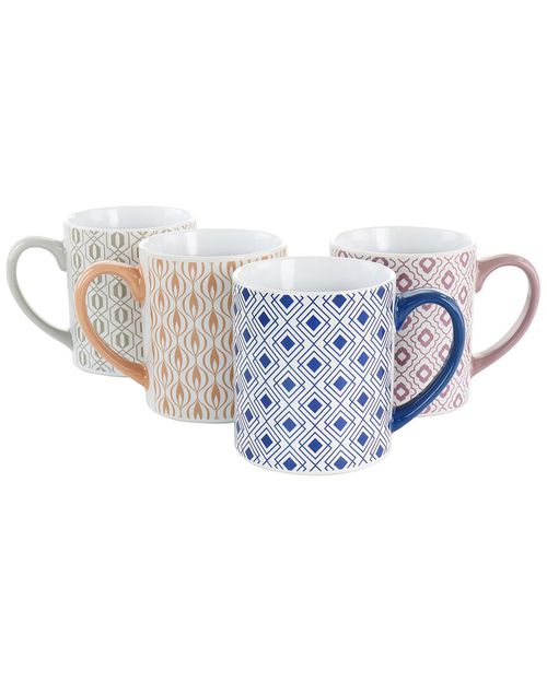 Bliss 4pc Can Shaped Stoneware Mug Set