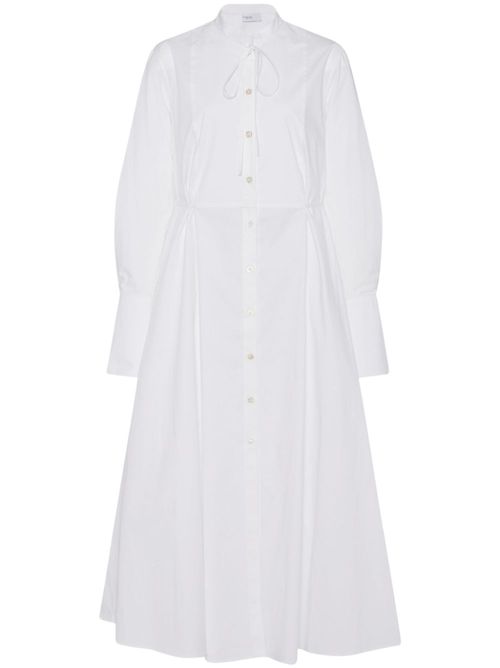 Long-sleeve poplin shirtdress - White