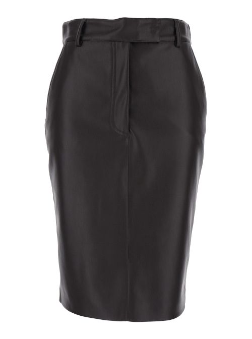 Leather Skirt — Brown
