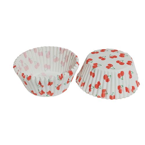 TEMU Huzifun Cherry Cake Liners - , Paper Cup Holders For Cupcakes, Baking, And Festive Desserts, Baking Accessories, Elegant Presentation, Nonslip