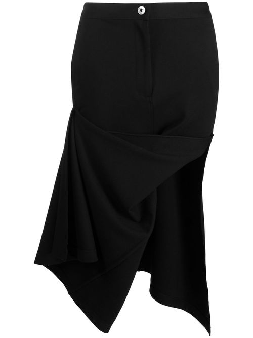 ASYMMETRIC DRAPED SKIRT - Black