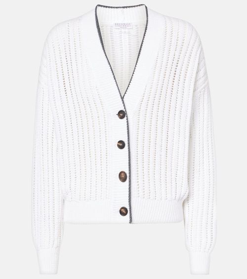 Ribbed-knit cotton cardigan