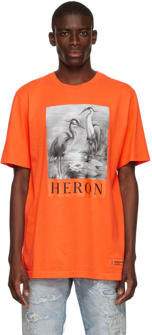 Heron Preston オレンジ コットン Tシャツ