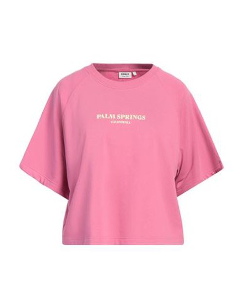 Only Woman Sweatshirt Fuchsia Size L Cotton, Polyester