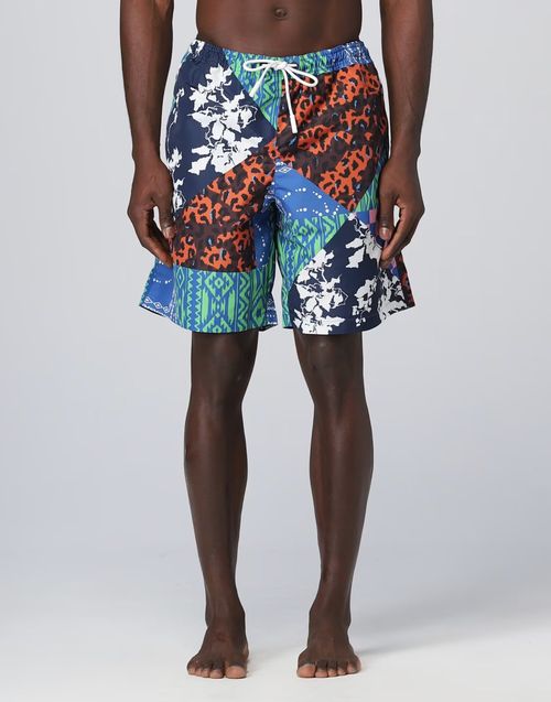 Patchwork Swim Shorts — Multicolor