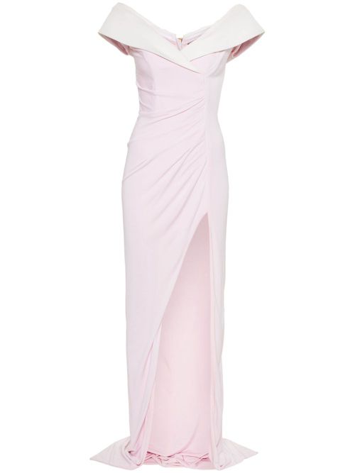 Off-shoulder slit dress - Pink