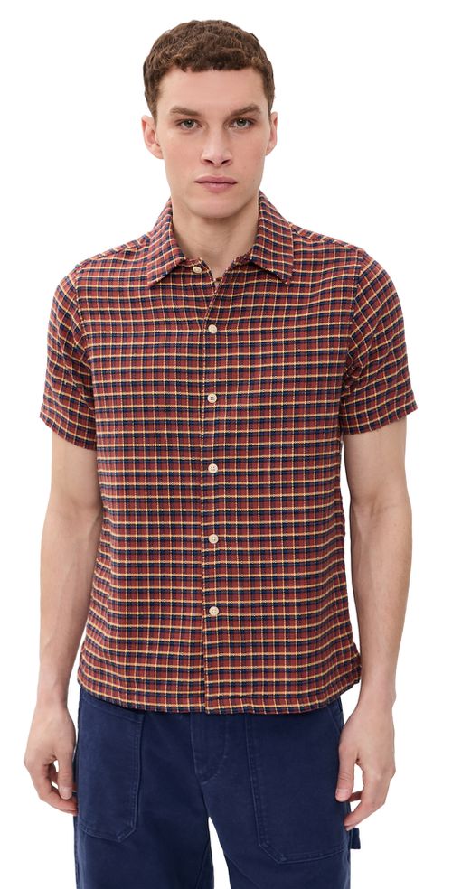 Dobby Check Busy Shirt Red/Multi