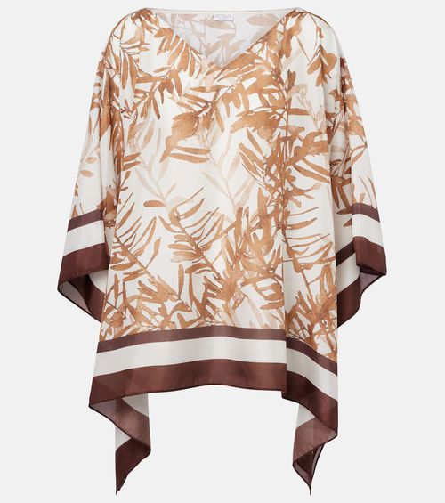 Printed silk top