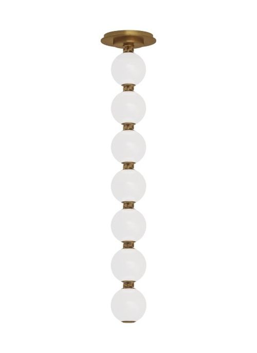 Natural Brass LED Pendant from the Perle Collection