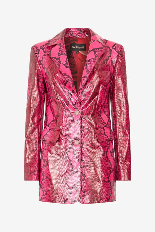 Shiny Python-print Jacket