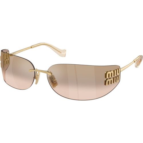Miu Miu Woman Miu Miu MU A51S 5AK20P Sunglasses Metal Gold Brown Squared Normal Mirror