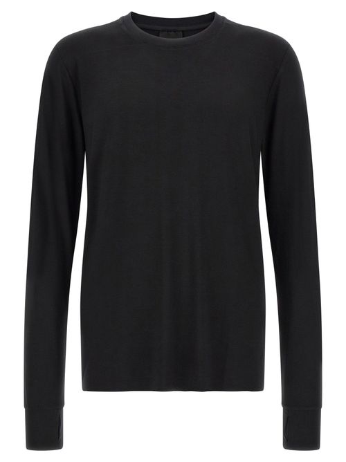 Stretch Viscose Jersey with Thumb Holes T-shirt — Black