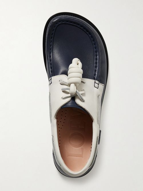 Campo Knotted Two-tone Leather Loafers - Blue