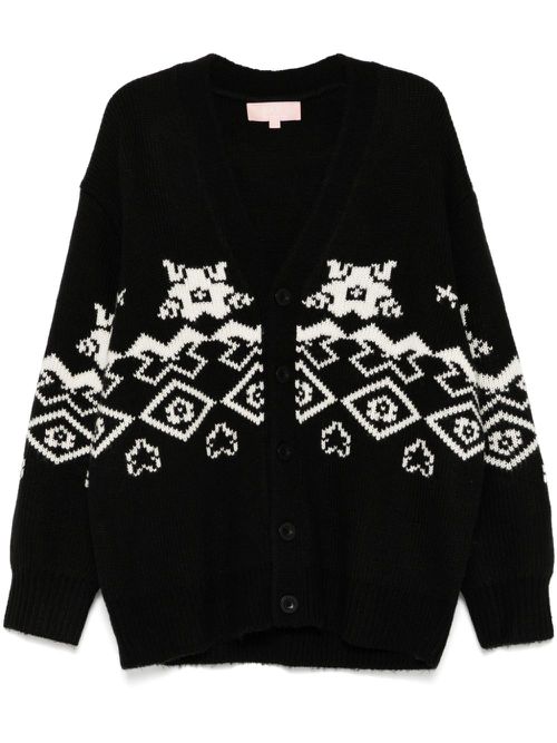 Intarsia cardigan - Black
