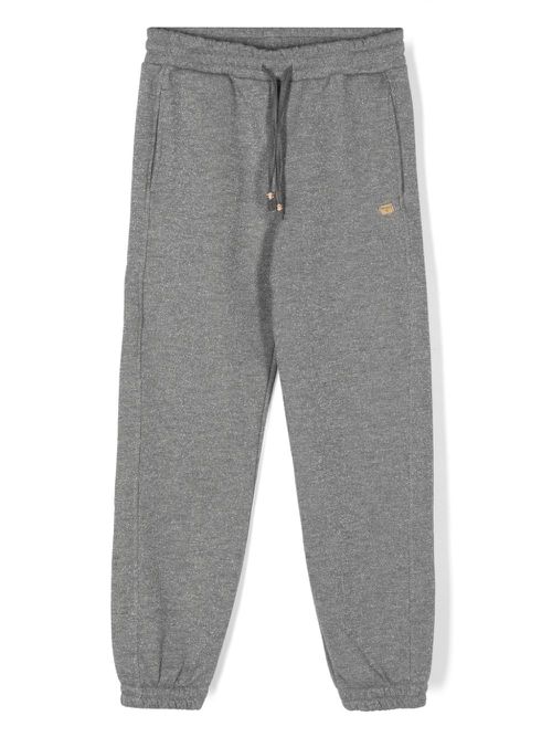 Lurex fleece track pants - Grey