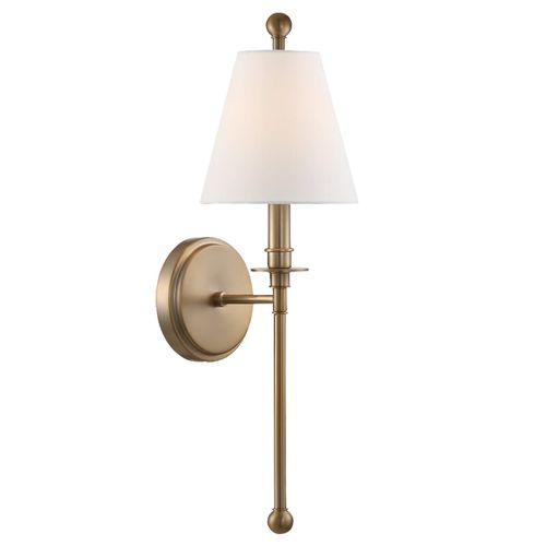 Crystorama Riverdale 15" Adjustable Wall Sconce in Aged Bra