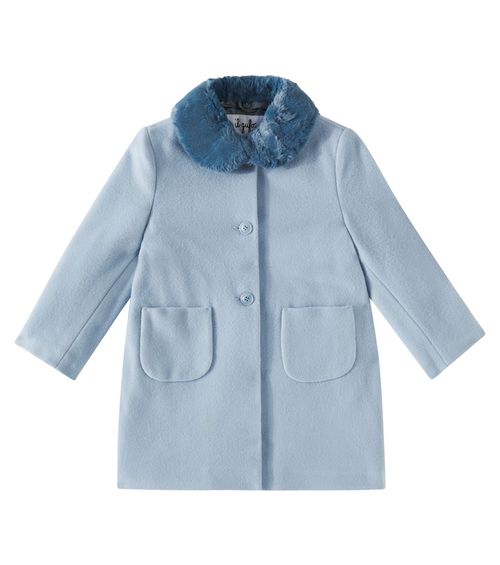 Il Gufo Faux fur-trimmed wool-blend coat