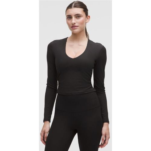 Lululemon – Women's All It Takes Ribbed Nulu V-Neck Long-Sleeve Shirt B-D Cups – Color Black