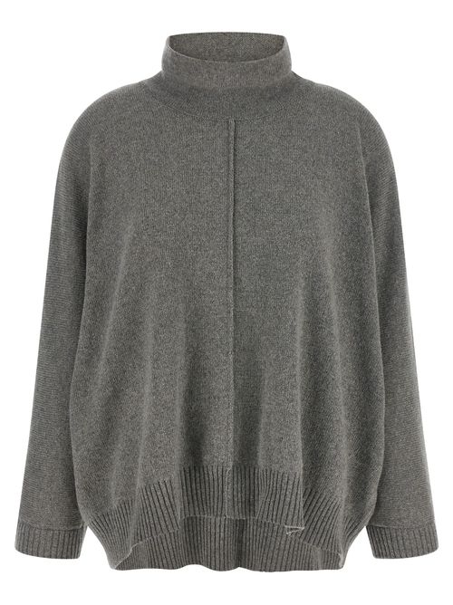Cashmere Blend Turtleneck Sweater — Gray