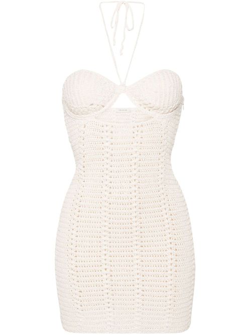 Bergen crochet-knit minidress - Neutrals