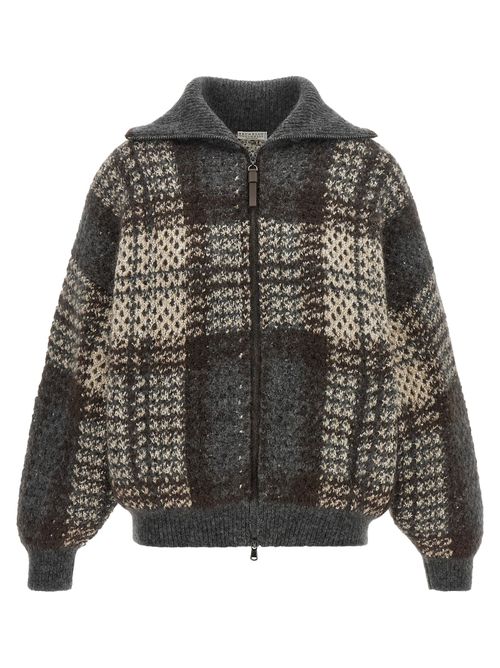 Dazzling Tartan Cardigan — Gray