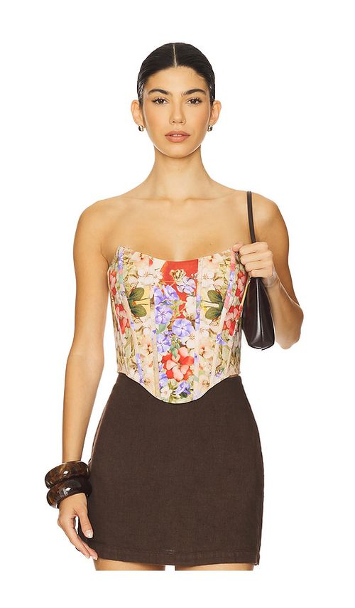 Falguni Shane Peacock BIKINI-OBERTEIL MIT BUSTIER in Beige. Größe XS. Also in L, M