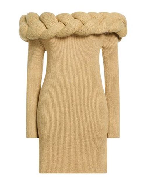 Woman Mini dress Sand Size 8 Baby alpaca wool, Polyester