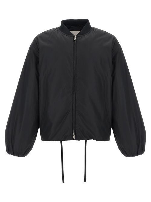 Polyester Bomber Jacket — Black