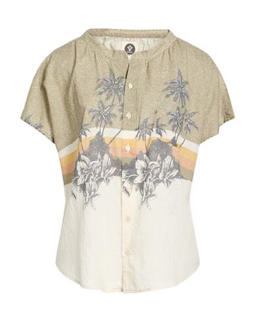 Woman Shirt Khaki Size S Cotton