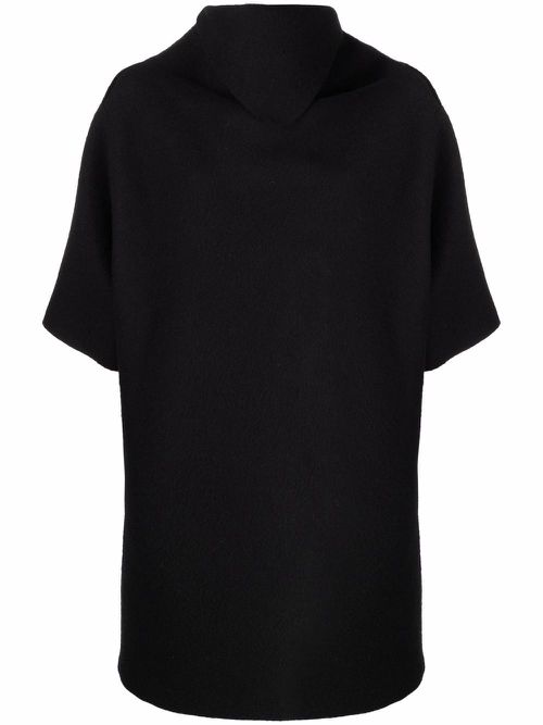 Embroidered-logo knitted dress - Black
