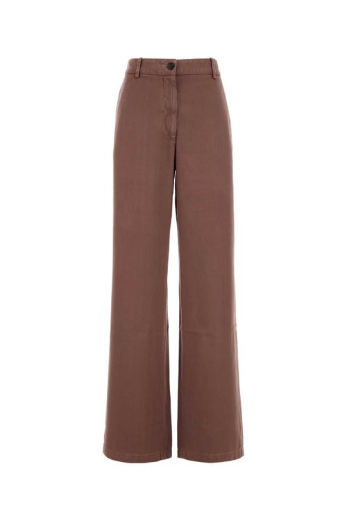 Cupro Cotton Trousers — Taupe