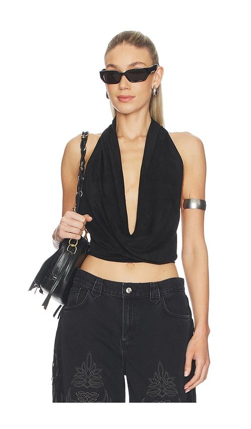 Joe's Jeans X WeWoreWhat The Margaux Halter Top in Black. - L also in