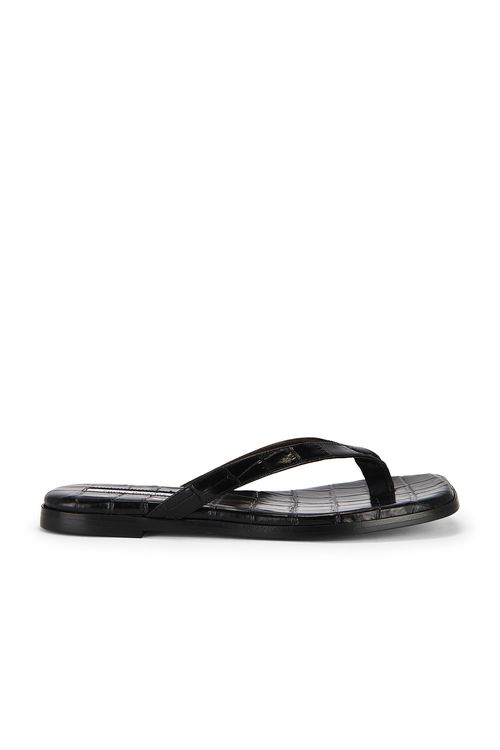 Emme Parsons Meta Sandal in Black Embossed Croc - Black.  41 also in 35, 36