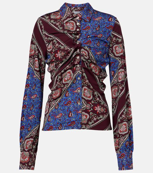 Gathered paisley printed shirt