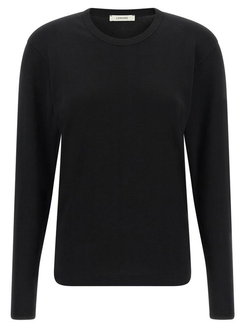 Cotton Jersey Crewneck Sweater — Black