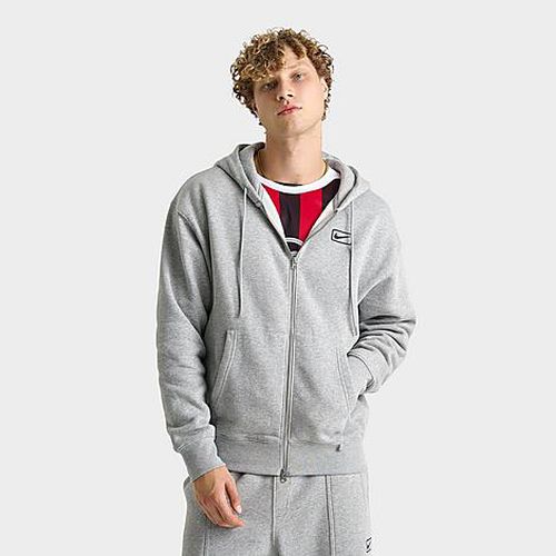 Men's Sportswear Swoosh Box Full-Zip Hoodie in Dark Grey Heather