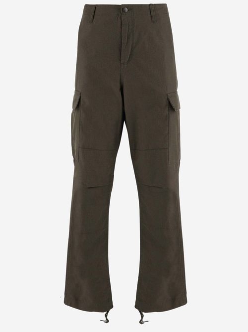 Regular Fit Ripstop Cotton Cargo Pants — Brown