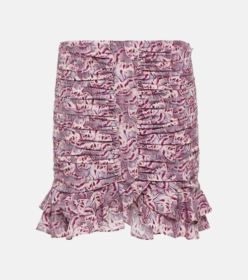 Milendi ruffled silk-blend miniskirt