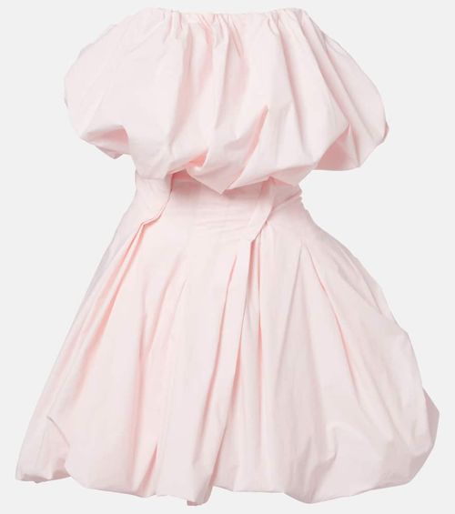 Pleated cotton bustier dress
