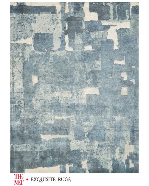 Papyrus Blue Wool/Bamboo Silk Handloomed Area Rug